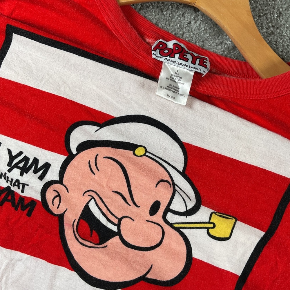 Popeye I Yam What I Yam Graphic T Shirt Red Mens Size‎ Medium Cotton 2005